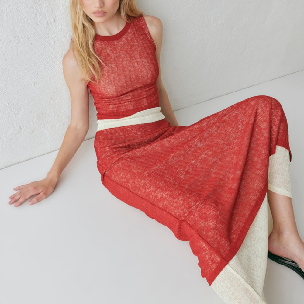 Verge Girl Jil top and maxi skirt set in burnt red